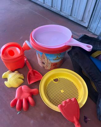 Set giochi da spiaggia con borsetta a rete Chicco