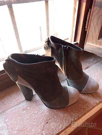 Stivaletti Benetton tacco alto grigio 