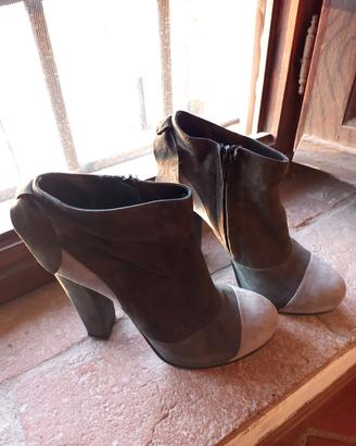 Stivaletti Benetton tacco alto grigio 