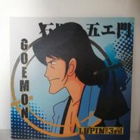 Quadro su Tela Goemon Lupin III 25x25 cm NUOVO