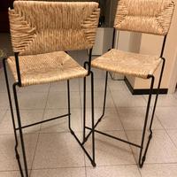 Coppia di sgabelli impagliati