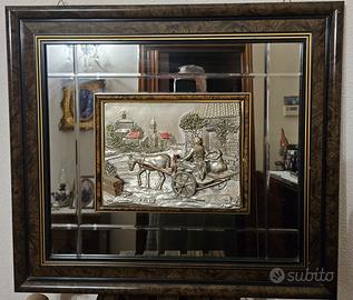 Quadro . Bassorilievo in argento 925