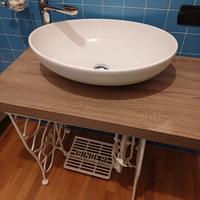lavello ovale bagno con base vecchia Singer