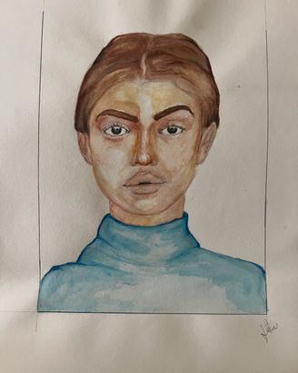 Disegno con acquerello su carta