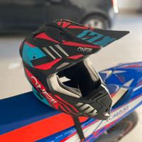 Casco oneal rosso/blu