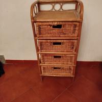 cassettiera in rattan