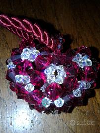 Collana perline in vetro sfaccettato e swarovski