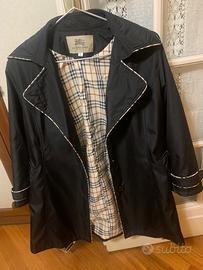 Trench nero per donna Burberry con cintura