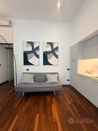 Divano grigio trasformabile in letto