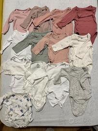 25 pezzi Body manica corta lunga 0-1 mesi