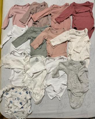 25 pezzi Body manica corta lunga 0-1 mesi