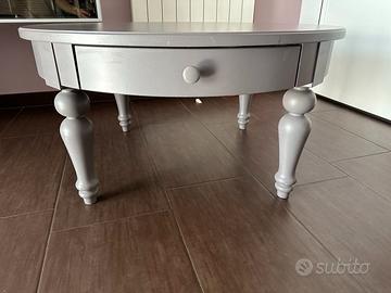 Tavolino basso rotondo IKEA, colore grigio chiaro