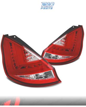 FANALI FORD FIESTA MK7 08-12 LIGHT BAR ROSSO CROMA
