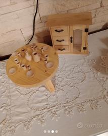 set mini arredi e utensili in legno 