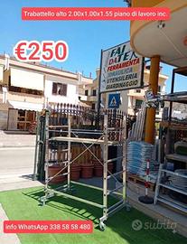 Trabattello alto 1.80 base 100/155 tavola inclusa