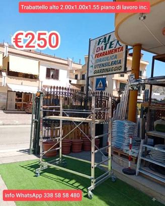 Trabattello alto 1.80 base 100/155 tavola inclusa