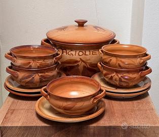 Set per fagiolata in ceramica/terracotta