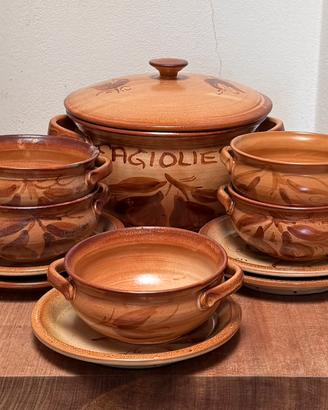 Set per fagiolata in ceramica/terracotta