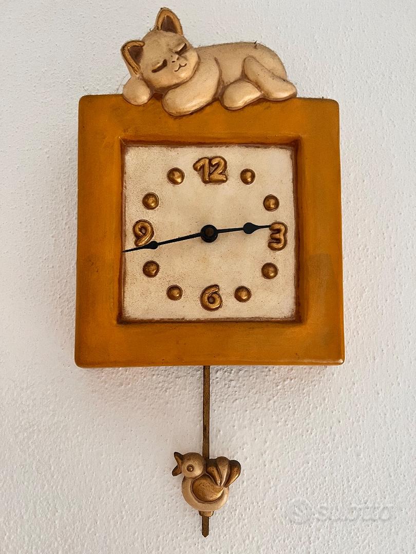 THUN Orologio A Pendolo Gatto E Uccellino : : Casa e cucina