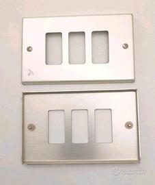 Placca BTicino 3 fori 503/3 in alluminio ORIGINALE