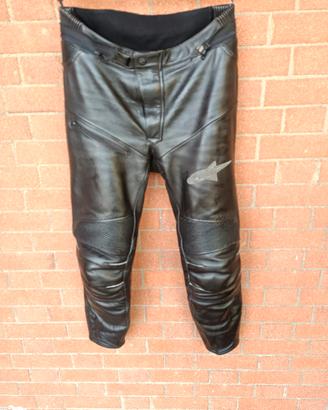 Pantalone moto in pelle marca Alpinestars