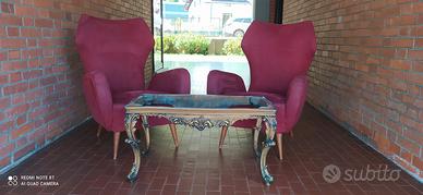 2 poltrone in Alcantara anni 70 