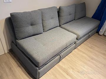 2 Divani Letto in Tessuto Grigio in Perfette Condi