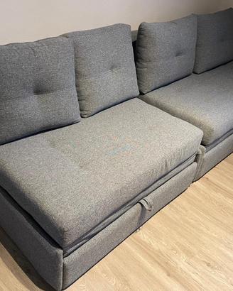 Divano Letto matrimoniale in Tessuto Grigio