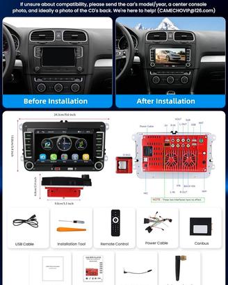 autoradio schermo carplay wireless VW