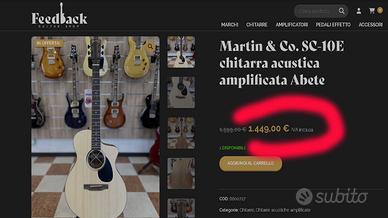Martin SC10e*come nuova in garanzia*massello*nut45