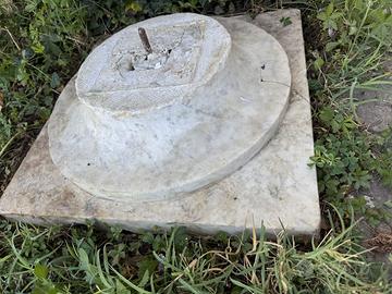 Base colonna antica marmo bianco 47x47 giardino