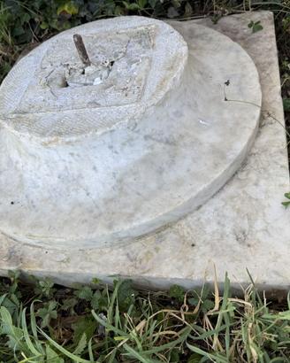 Base colonna antica marmo bianco 47x47 giardino