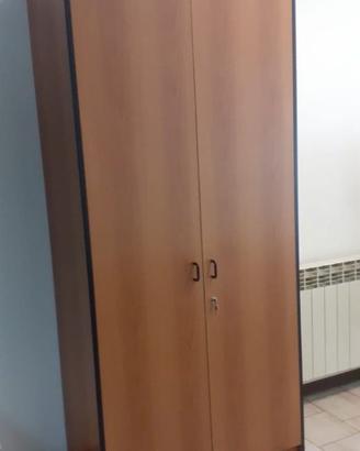 Armadio ufficio marrone teak 4 ripiani 2 ante