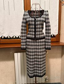 Completo vintage in lana merino - giacca e gonna