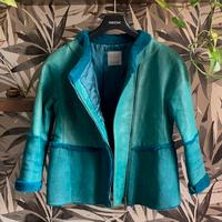 PINKO Giacca montone Verde Acqua Giubbotto pelle