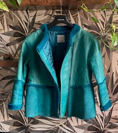 PINKO Giacca montone Verde Acqua Giubbotto pelle