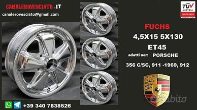 Cerchi fuchs 4,5x 15 porsche 356 911 912 lucidati