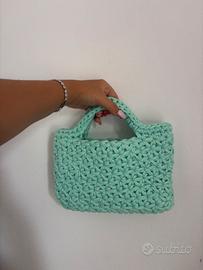 borsa uncinetto fatta a mano con punto a stella