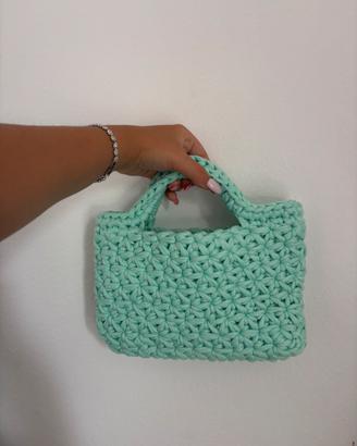 borsa uncinetto fatta a mano con punto a stella