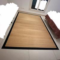 Tappeto in bambù con bordo in cotone nero 2x3 metr