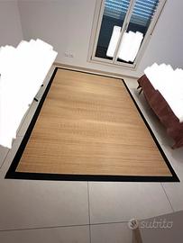 Tappeto in bambù con bordo in cotone nero 2x3 metr