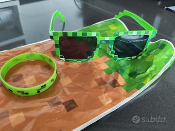 Minecraft Gadget Occhiali  e bracciale gomma