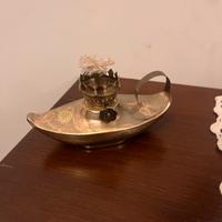 Lampada a olio in ottone vintage