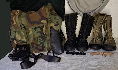 Lotto per softair zaino, anfibi e fondina.