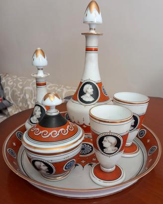 Antico servizio notte opalina Baccarat epoca 1800 