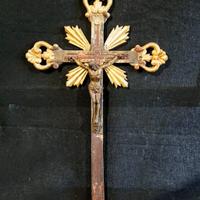 crocifisso croce astile processionale XVIII secolo