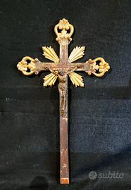 crocifisso croce astile processionale XVIII secolo