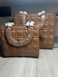 Set 2 borse cuori color cuoio