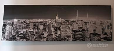 Quadro Stampa su Tela Skyline  New York Bianco Ner