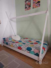 letto montessori a capanna compreso materasso 
